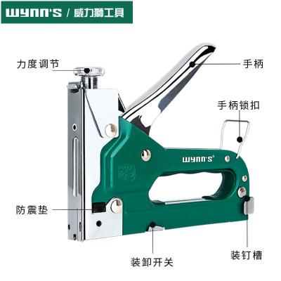 China Easy Operated 4-14mm Powerful Heavy Duty Staple Gun Manual Nail Gun Stapler 3 in 1 Nail Staple Gun for sale