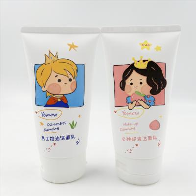 China Manufacturer Custom Cute 180ml Squeeze Matte White Tubes Facial Cleanser Cosmetic Plastic Tube With Flip Top Cover For Cosmetic Packaging for sale