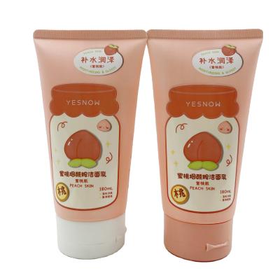 China Cute Pink 180ml Cosmetic Custom Plastic Soft Squeeze Tubes Empty Facial Detergent Skin Care Tube With Flip Top Cap For Cosmetic Packaging for sale