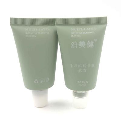 China Custom Green Empty Plastic Soft Tube Cosmetic Squeeze Tube 30g Facial Detergent Tube With Screw Lid For Cosmetic Packaging for sale