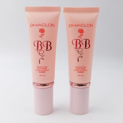 China Custom D30 30ml 40ml 50ml Matte Pink Plastic Lotion Cosmetic Packaging BB Cream Tube Cosmetic Tube PE Cosmetic With Airless Pump for sale