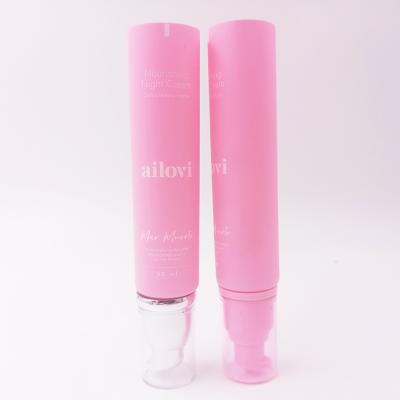 China Cosmetic Customized Empty PE Colored 30ml 40ml Plastic BB Eye Cream 50ml Airless Pump Tube Squeeze Cosmetic Base Soft Tubes for sale