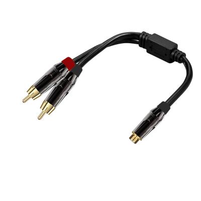 China COMPUTER Doonjiey gold plated RCA Y splitter dual rca male to female rca Y splitter adapter cable for sale