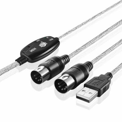 China New COMPUTER USB IN-OUT MIDI Interface Cable Converter to PC Music Keyboard Adapter Cord for sale