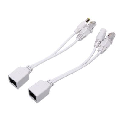 China Power Over Ethernet Passive PoE Adapter Injector + Splitter PoE Kit Cable POE CABLE White for sale