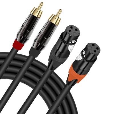 China COMPUTER Doonjiey Dual RCA to XLR Cable 2 XLR to 2 RCA/Phono Plug Hi-Fi Stereo Audio Connection Microphone Cable Wire Tie DMX Cable for sale