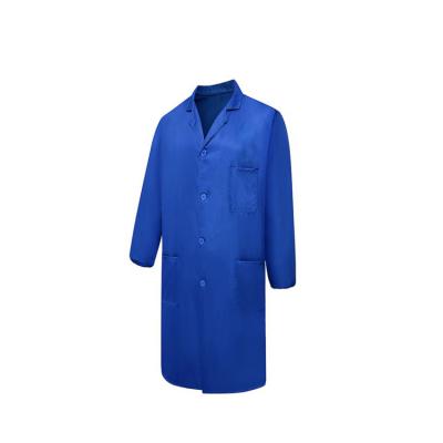 China Customized Protective Blue And White Work Coat Lab Uniform With Button / Pocket for sale