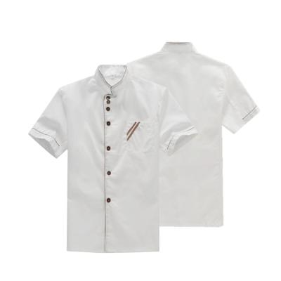 China Breathable Classic Design Kitchen Chef Coat Summer Cotton Short Sleeve White Chef Jacket Cooking Shirts Chef Uniform For Food Industry for sale