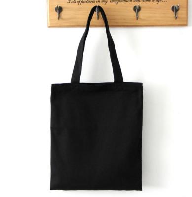 China Best Price Eco - Friendly Cotton Canvas Tote Bag With Logo Black Shopping Tote Bag for sale