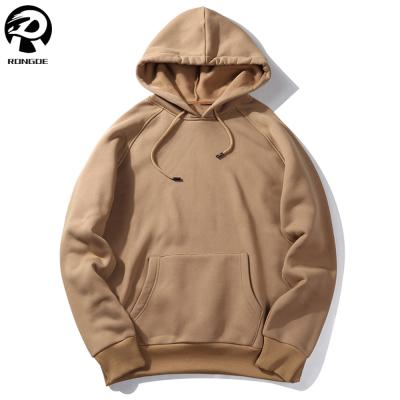 China Anti-pilling plain 2021 plus size oversized heavy fleece hoodies streetwear pullover cotton unisex custom for sale