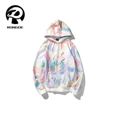 China Custom Streetwear Fashion Women Vintage Tie Dye Heavy Thick Hoodie Anti Shrink for sale