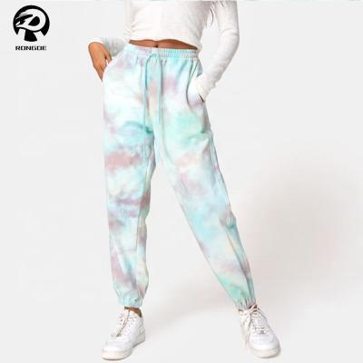 China Anti-pilling sweatpants elastic tie dye new women streetwear for sale