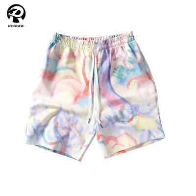 China Custom Cotton Tie Dye Mens Casual Terry Cotton Designer Breathable Shorts for sale