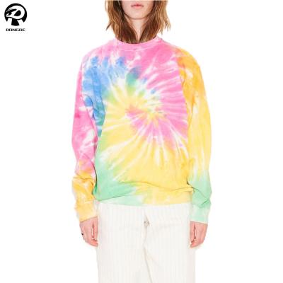 China Anti-wrinkle Tie Dye OEM Multicolor Apparel Long Sweatshirt Women for sale