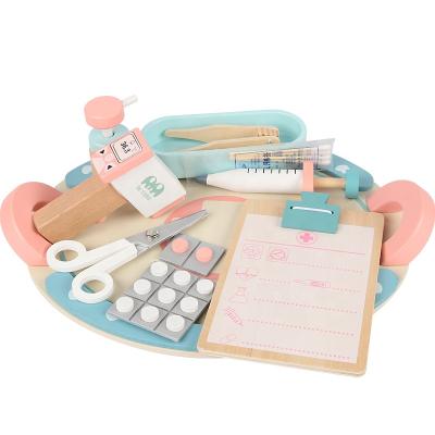 China Hot Selling Doctor Set Toy Educational Wooden Injection Medical Kit Game For Children Nurse Role Play MSN21002 for sale