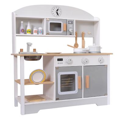 China 2021 Large Size Wooden Wooden Kids Kitchen Toys Set New Design Cooking Pretend Educational Game Kids Toys for sale