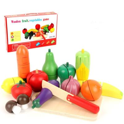 China Wholesale Wooden Montessori Kitchen Cup 2021 Game Toy Fruit And Vegetable Box Kitchen S Cooking Set Food Toy Children ' for sale