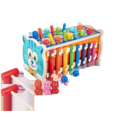 China 2021 New Wooden Building Toy Children's Multifunctional Beat-a-mole Toy Box for sale