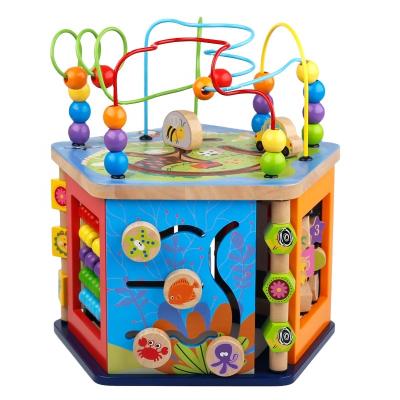 China Best Design Educational Big Wooden Cube Activity Game For Toddlers for sale