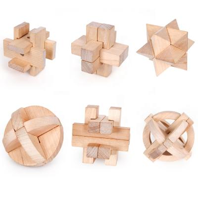 China 2021 Newest Luban Lock Six-Piece Children's Brain-Burning Montessori Educational Toy 25*16*6.5cm for sale