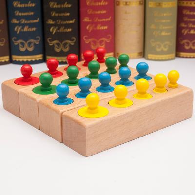 China Early Childhood Education Toy Color Small Socket Cylinder Montessori Development Educational Toy 16.5*16.5*5.5cm for sale