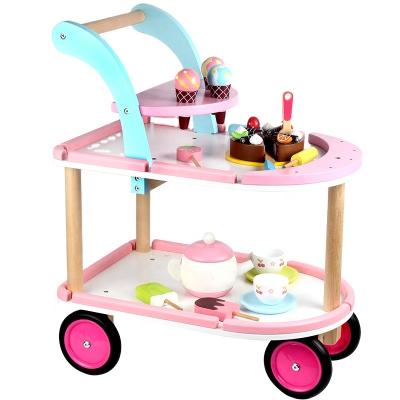 China Toy Ice Cream Cart Wooden Model Toys Pretend Play Toys Pretend Cook Kitchen Play Sets For Children Educational for sale