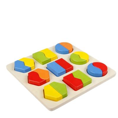 China Toy Baby Area Toys Learning Shape Knowledge Educational Geometric Match Figure Montessori Puzzle Wooden Educational Toy for sale