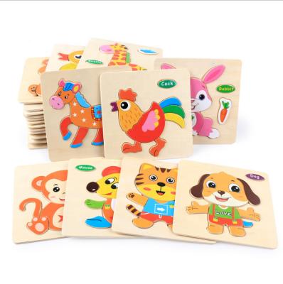 China Cartoon Toy Baby 1-3 Years Toy Custom Printing Jigsaw Wooden Jigsaw Puzzle for sale