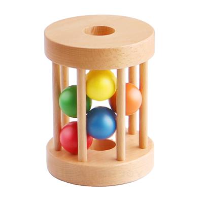 China Environmentally Friendly Wooden Ball Rattle Rainbow Children's Montessori Teaching Aids Practice Early Childhood Education Puzzle for sale