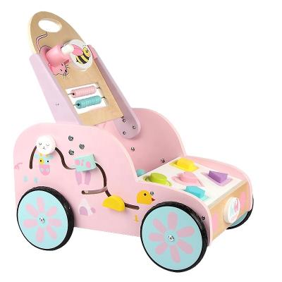 China Hot Selling Amazon New Design Music Wooden Educational Toys Rabbit Learning Walking Trolley Toy MSN20001 for sale