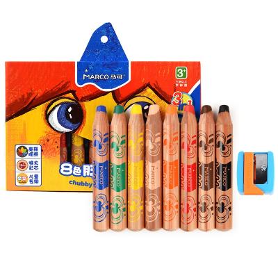 China Basswood Chubby Color Pencils Wooden Color crayons for toddlers drawing crayon for sale