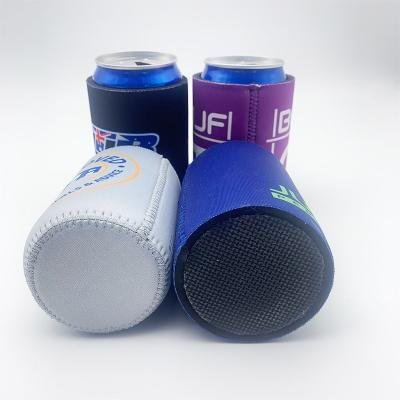 China Waterproof 2022 Custom Blank Neoprene Collapsible Coffee Stubby Can Cooler Seam Bottom Can Sleeve For Sublimation Printed Logo Pattern for sale