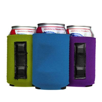 China Fashion Custom Pure Color Waterproof White Stubby Cooler Holder Collapsible Neoprene Magnet Can Cooler Sleeve With Logo For Party for sale