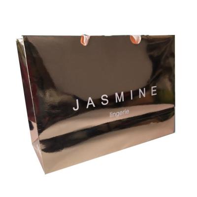 China Fashionable Wholesale Luxury Wedding Party Gift Rose Gold Shopping Paper Bag for sale