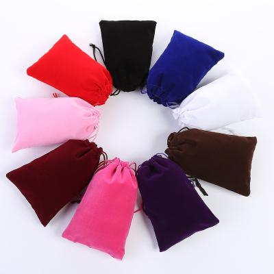 China Custom Velvet/Jewelry Bag With Logo Custom Wholesale Small Drawstring Bag Velvet Jewelry Packaging Pouch for sale