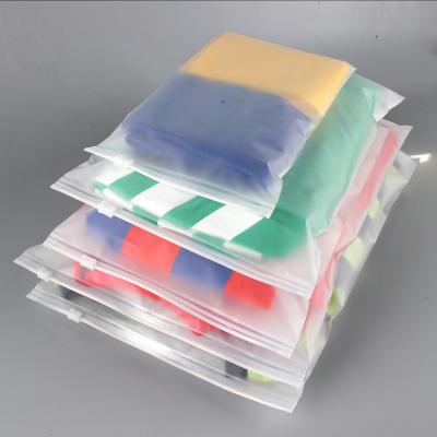 China Transparent Ziplock Bag Recyclable Wholesale Bulk Frosted Custom Clothing Clothes Packaging Bags Zip Lock Bags With Logo for sale