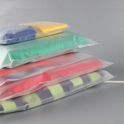 China Recyclable Custom Logo Plastic Packaging Zip Lock Bag Apparel Packaging Bag Frosted Transparent Reusable Ziplock Bags for sale