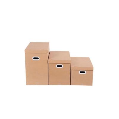 China Viable hot sale yellow corrugated storage boxes with lids for express for sale