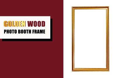 China Antique Gold Wooden Photo Booth Frame , Rectangle Shape Wedding Photo Booth Frame for sale