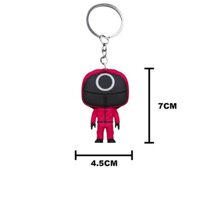 China 2021 New Eco-friendly Wholesale Games Toy Keychain 3D PVC Keychain Squid for sale