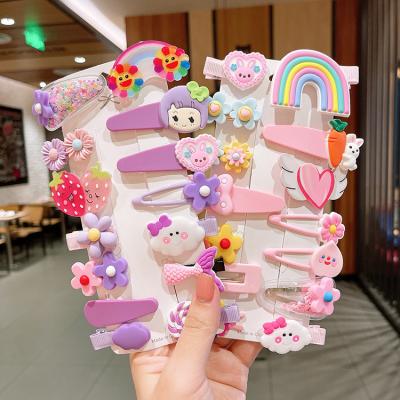 China 14pcs/set Cute Rainbow Baby Cartoon Hairpin Candy Girl Korean Sweet Hair Accessories for sale