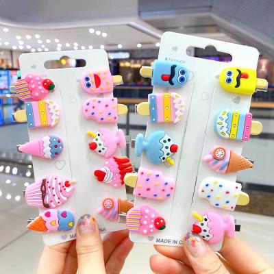 China Wholesale Fashional Cute Rainbow Headdress Fruit Hair Clip Cartoon Silicone Hair Clips For Kid for sale