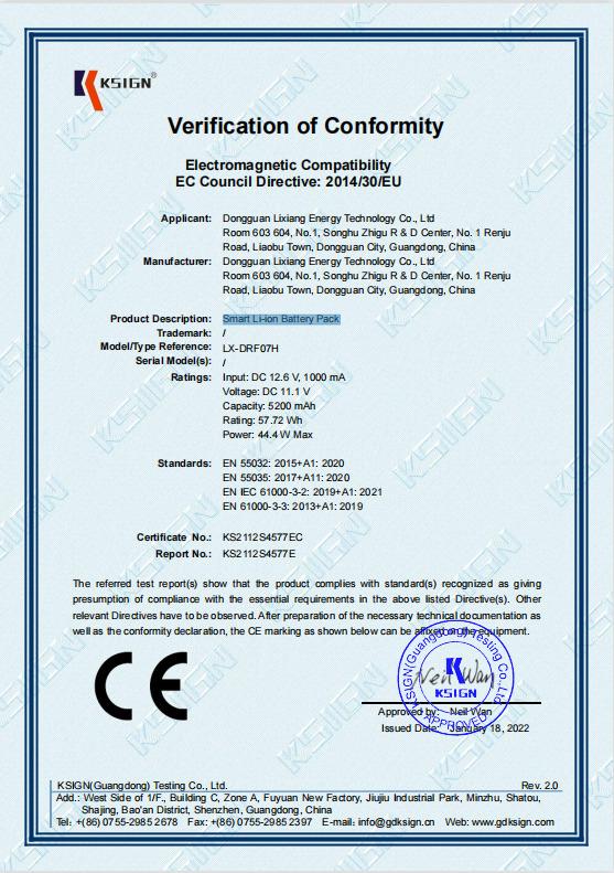 CE - Dongguan Lixiang Energy Technology Co., Ltd.