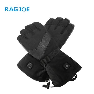 China Touch Screen Outdoor Motorcycle Winter Ski Sports Waterproof Full Finger Winter Gloves Heating Rechargeable Battery Heated Ski Gloves for sale