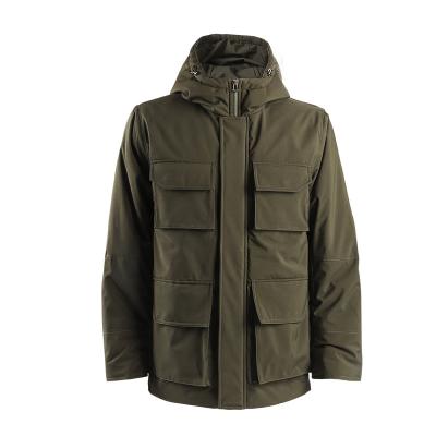 China Durable Breathable Waterproof Long Length Rechargeable Battery Heated Winter Jacket Men Safari Jacket For Winter Hoodies for sale