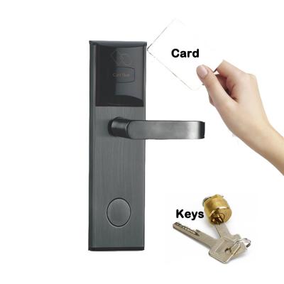 China Hotel apartments office hotel room door lock home electronic digital keyless card open smart door lock with handle for sale