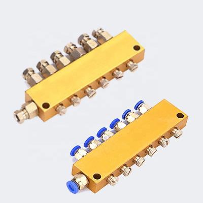 China Automotive Industry HT Type Aluminum Distributor Value Piston Manifold Lubricating Oil Manifold Block 2-10Way For Centralized Lubrication for sale