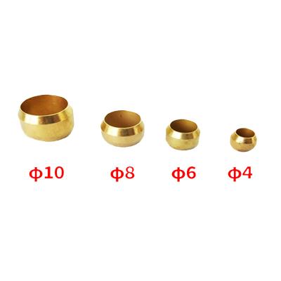 China HANDE 10pc Brass Taper Olives 4 Double Ring Fittings System Tube Centralized Lubrication Compression Sleeve Joint 6 8 10mm for sale