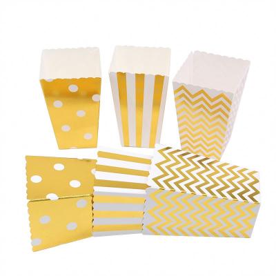 China Recycled Materials Mini Polka Dot Popcorn Boxes Pale Pink Yellow Baby Blue Wedding Party Baby Shower Favors Cookie Boxes Snacks Candy Boxes for sale