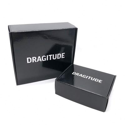 China Recycled Black Holographic Mailing Cosmetic Packaging Box Corrugated Hair Skin Care Packaging Box Mailing Box Materials Custom Logo Shipping Cardboard for sale